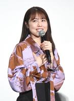 笑顔で撮影エピソードを話す有村架純＝ＴＯＨＯシネマズ六本木ヒルズ（撮影・園田高夫）