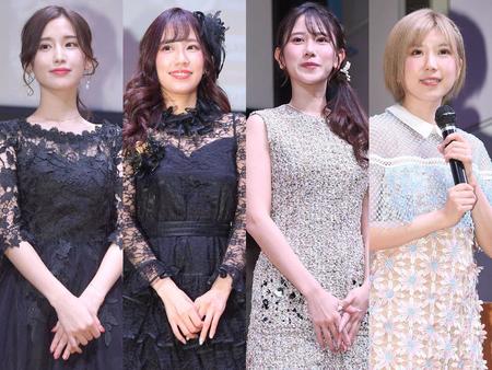　「ミスＦＬＡＳＨ２０２１」の（左から）益田アンナ、霧島聖子、名取くるみ、高槻実穂