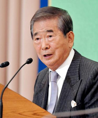 　豊洲問題について会見する石原慎太郎さん＝２０１７年３月