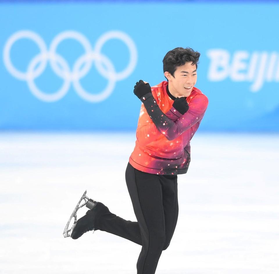 　フリー演技を滑るネーサン・チェン（撮影・堀内翔）