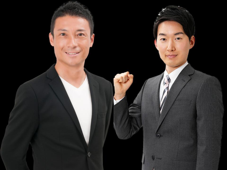 　ＡＢＣの小縣裕介アナウンサー（左）と古川昌希アナウンサー（Ｃ）ＡＢＣ