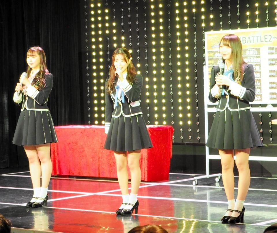 　イベントに参加した（左から）８位・泉綾乃、２位・上西怜、14位・前田令子