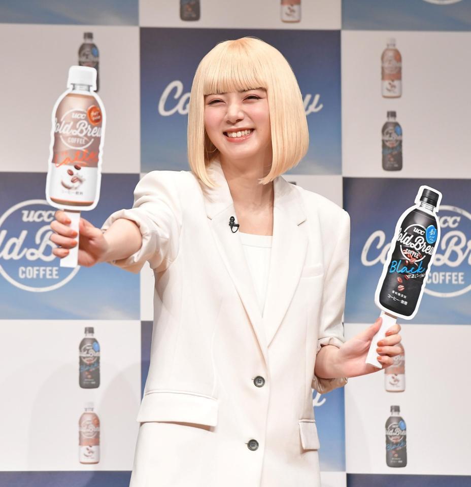 「ＵＣＣ　ＣＯＬＤ　ＢＲＥＷ新商品＆新ＣＭ発表会」に登場した池田エライザ＝東京・半蔵門のＴＯＫＹＯ　ＦＭホール（撮影・伊藤笙子）