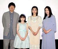 　連続テレビ小説「ちむどんどん」への思いを語った（左から）大森南朋、稲垣来泉、黒島結菜、仲間由紀恵