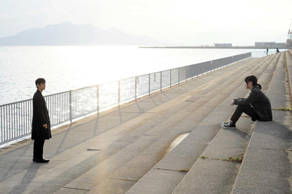 　広島・中工場近くの通称・吉島釣り公園で撮影されたワンシーン（Ｃ）２０２１「ドライブ・マイ・カー」製作委員会