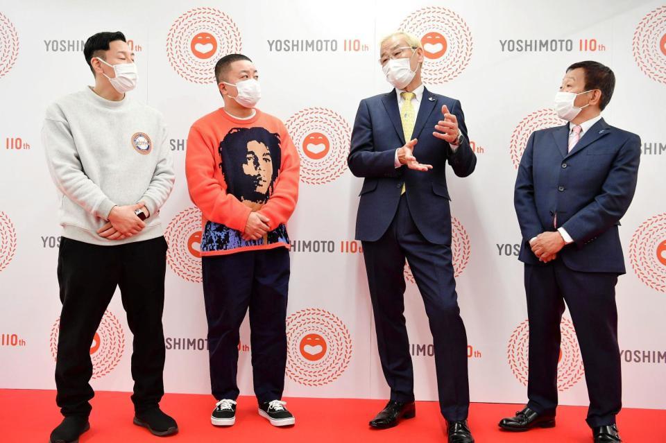 「伝説の一日」に出演したオール阪神・巨人とチョコレートプラネット＝大阪・なんばグランド花月