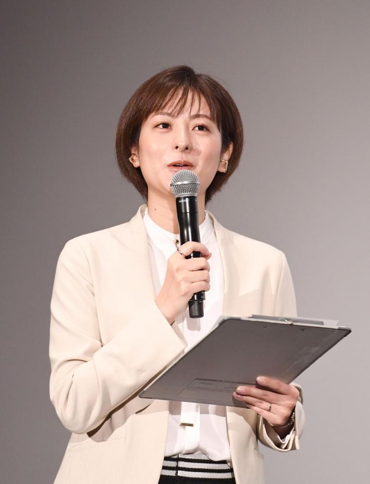 　コナン愛を熱く語る日本テレビの徳島えりかアナウンサー＝都内（撮影・園田高夫）