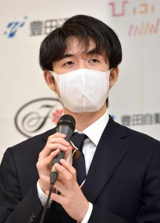 　対局への意気込みを語る藤井聡太叡王（撮影・佐藤厚）