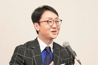 　「六月大歌舞伎」の第３部「ふるあめりかに袖はぬらさじ」の取材会を行った河合雪之丞＝都内