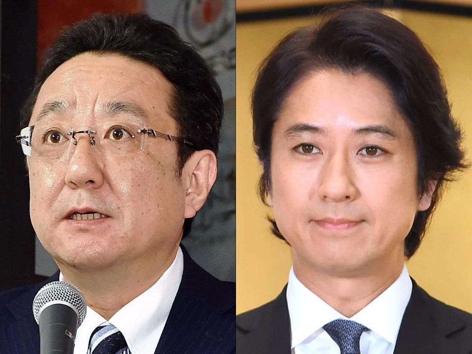 　三宅正治アナウンサー（左）と谷原章介