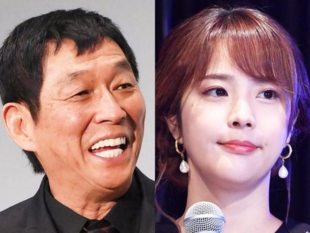 　明石家さんま（左）と久代萌美アナウンサー