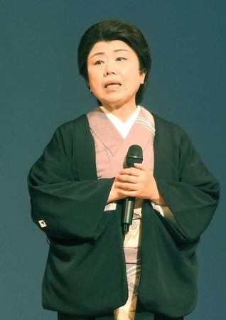 　公演への思いを語る藤山直美＝東京・新橋演舞場
