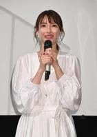 　地元・埼玉を舞台にした映画について感慨深く話す井上小百合＝東京・シネ・リーブル池袋（撮影・西岡正）