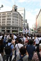 演説する生稲晃子氏＝東京・銀座（撮影・高石航平）