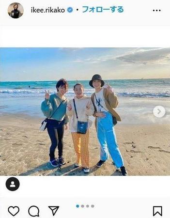 　平野美宇（左）、樋口新葉（中）と鎌倉ドライブ＝池江璃花子のインスタグラム＠ｉｋｅｅ．ｒｉｋａｋｏより
