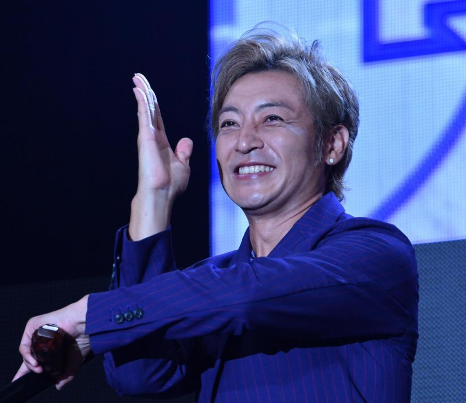 　イベントに登場したつるの剛士（撮影・佐々木彰尚）