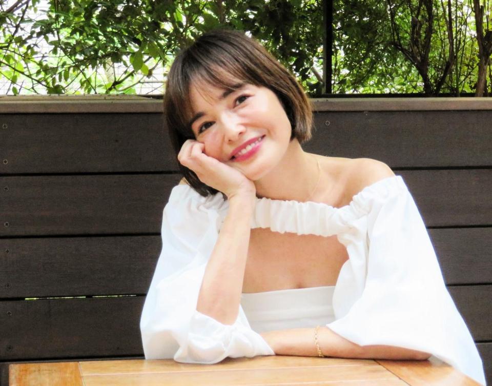 　インタビューに応じた梨花