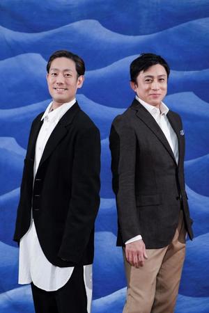 　歌舞伎座「八月納涼歌舞伎」の第二部「安政奇聞佃夜嵐」でバディを組む松本幸四郎（右）と中村勘九郎