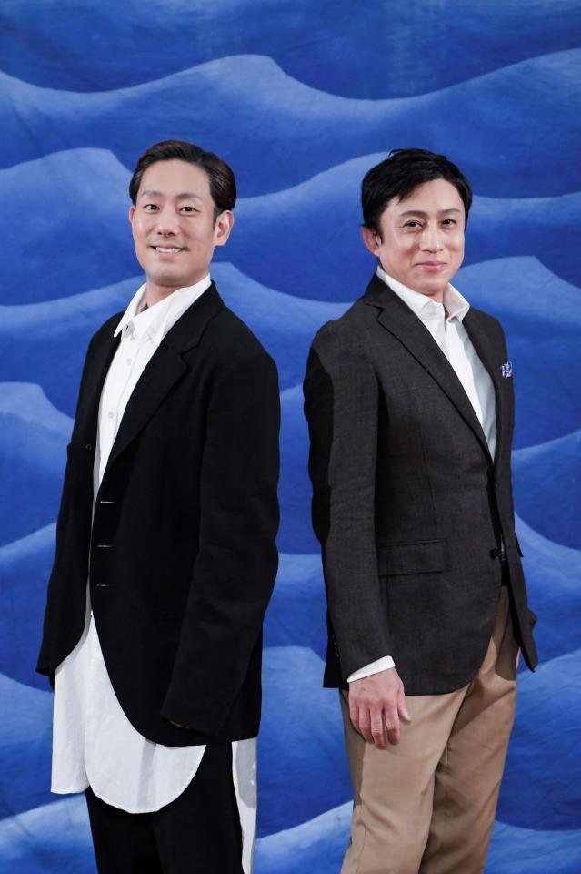 　歌舞伎座「八月納涼歌舞伎」の第二部「安政奇聞佃夜嵐」でバディを組む松本幸四郎（右）と中村勘九郎