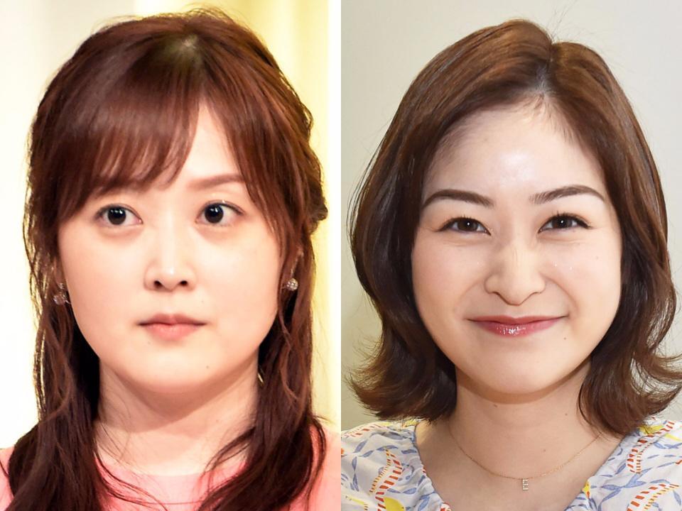 　水卜麻美アナウンサー（左）と岩田絵里奈アナウンサー