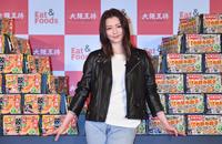 　大阪王将の新ＣＭ発表イベントに登場した香里奈＝東京・新宿のヒルトン東京（撮影・佐々木彰尚）