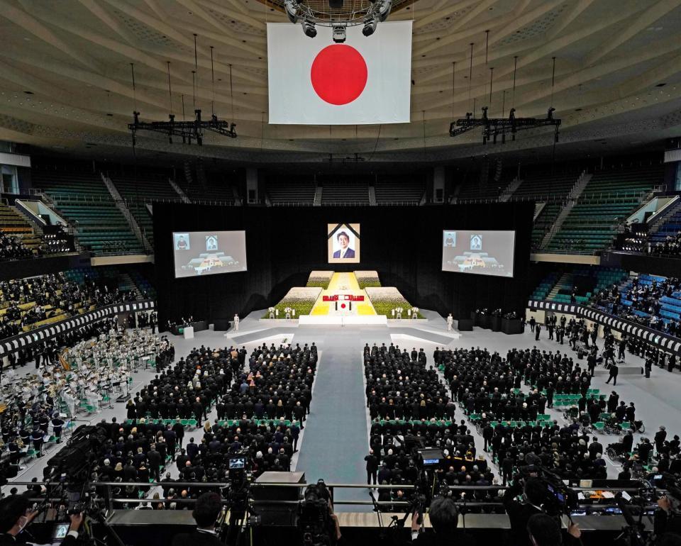 　日本武道館で行われた安倍元首相の国葬