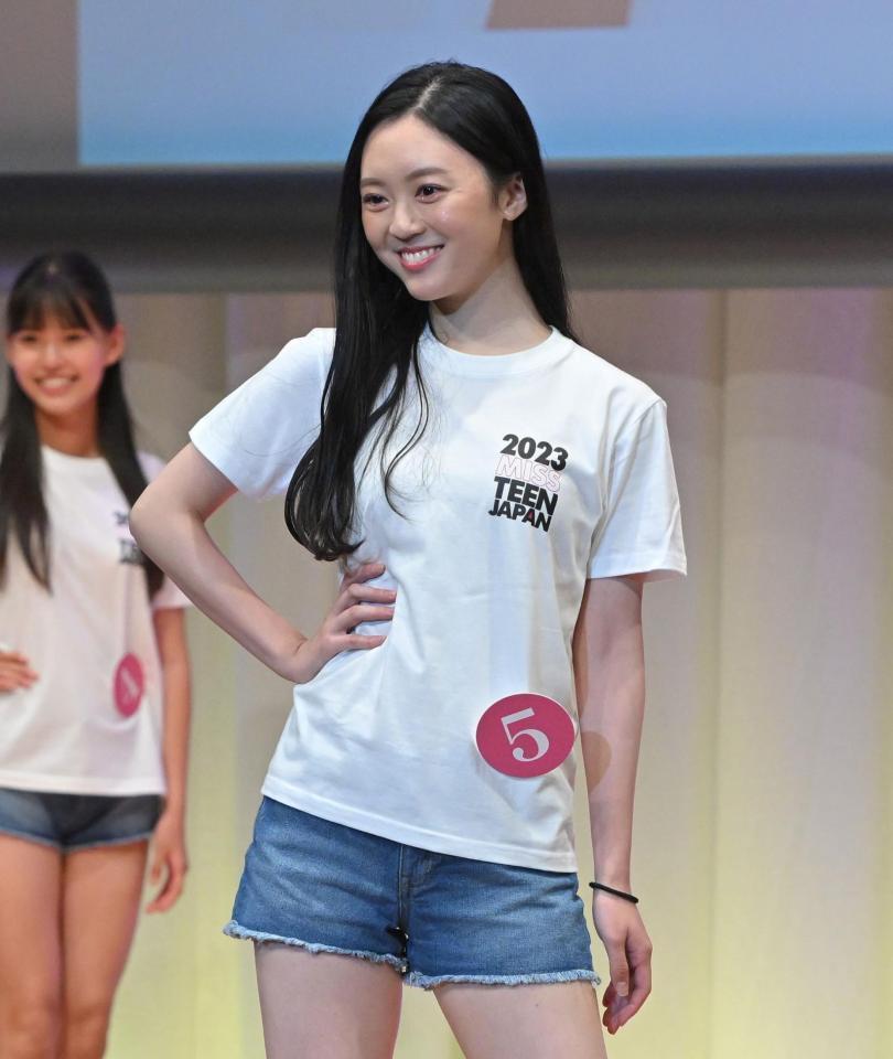 　「２０２３ミス・ティーン・ジャパン」決勝大会に出場した辻村心響（ここね）さん（撮影・伊藤笙子）