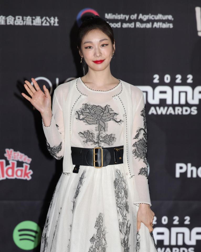 　レッドカーペットに登場したキム・ヨナさん（撮影・坂部計介）