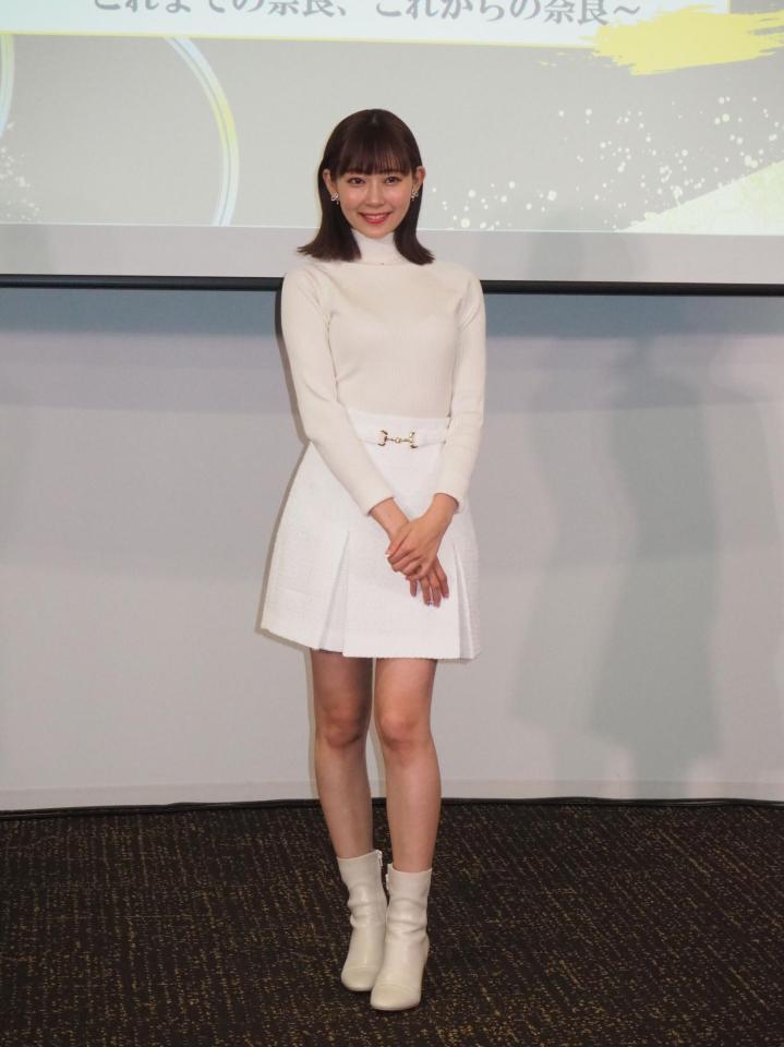 　「大立山まつり２０２３　奈良ちとせ祝ぐ寿ぐまつり」の魅力発信イベントに出席した渡辺美優紀