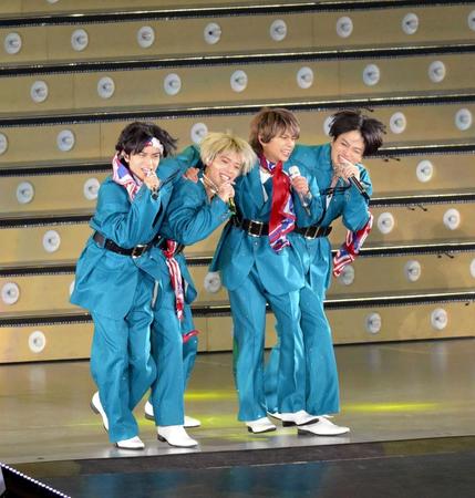 　グループ初のドーム公演を行ったＳｅｘｙ　Ｚｏｎｅ（左から）中島健人、松島聡、佐藤勝利、菊池風磨（撮影・伊藤笙子）