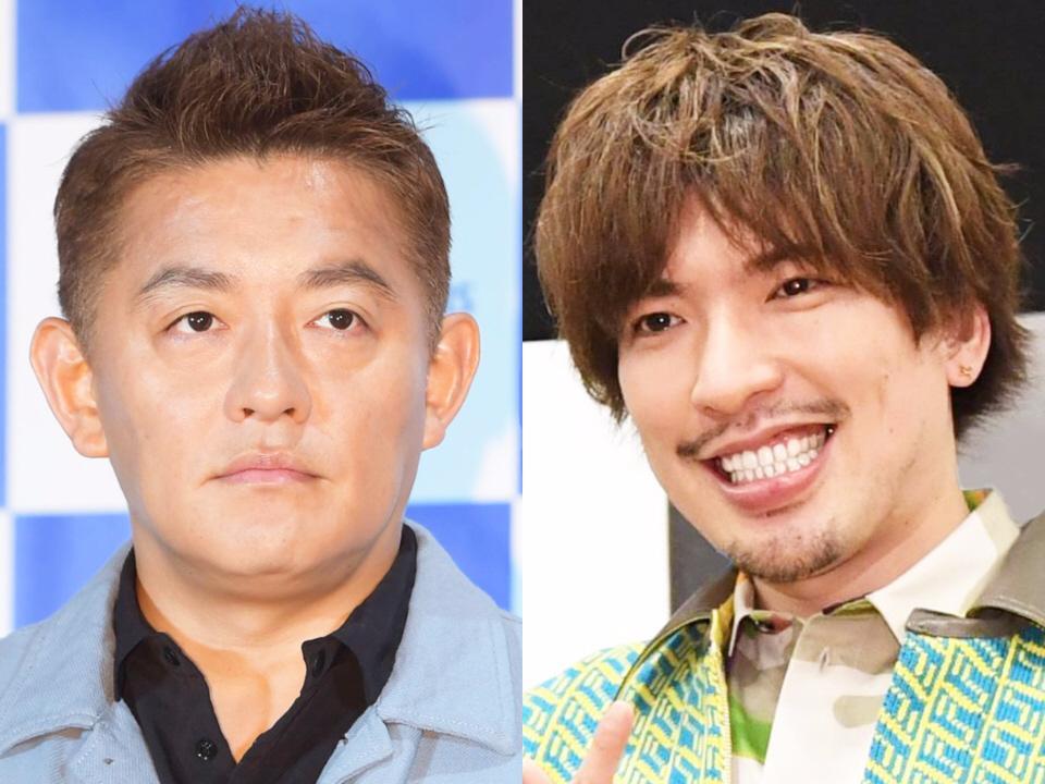 　スピードワゴン・井戸田潤（左）とＥＸＩＴ・りんたろー。