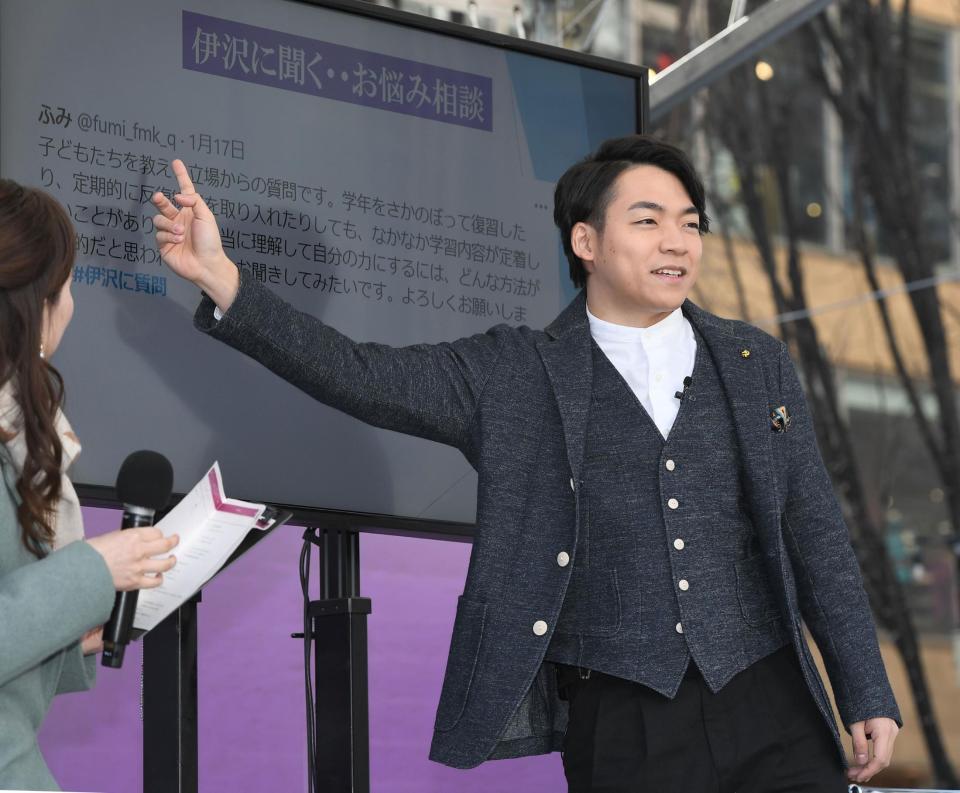 　受験生にアドバイスを送った伊沢拓司（撮影・金田祐二）