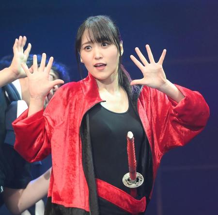 　演劇「新・幕末純情伝」公開ゲネプロを行った菅井友香（撮影・堀内翔）