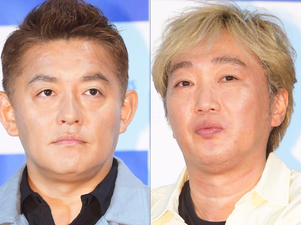 　スピードワゴンの井戸田潤（左）と小沢一敬