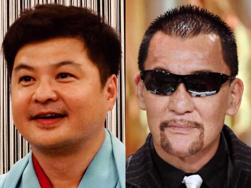 　月亭方正（左）と蝶野正洋