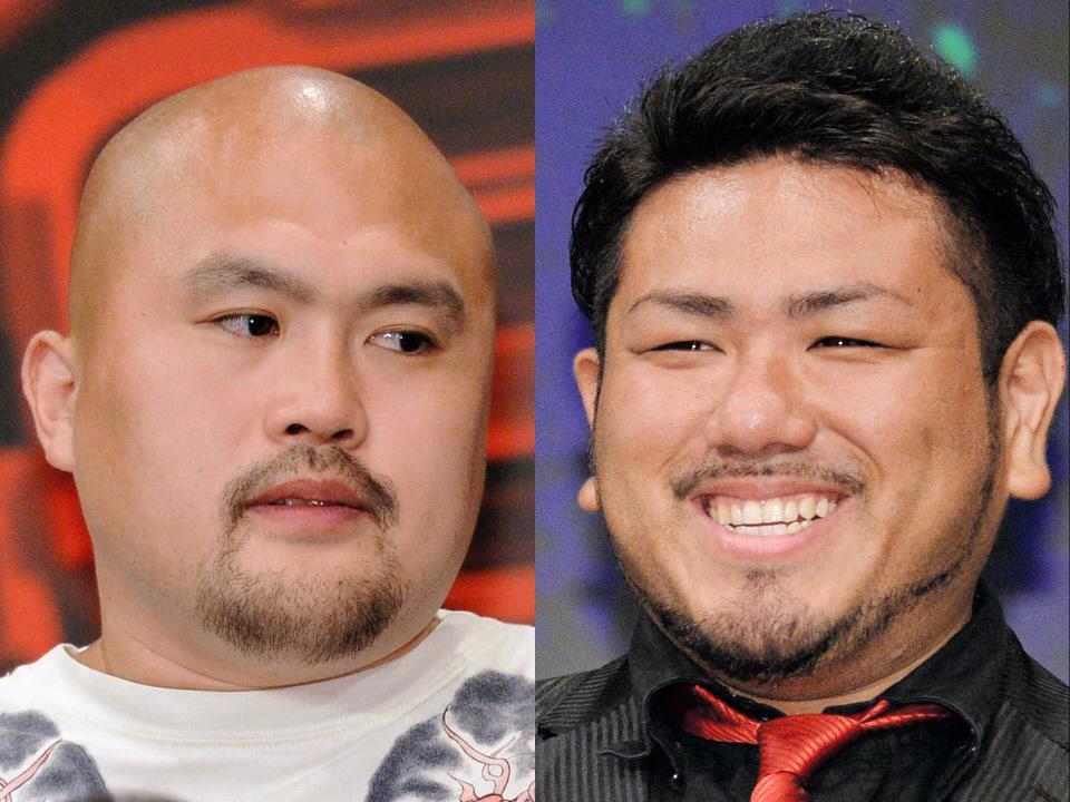 　鬼越トマホーク・坂井良多（左）と金ちゃん