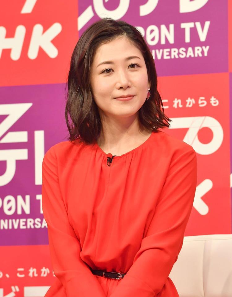 　会見に登場したＮＨＫ・桑子真帆アナ（撮影・佐々木彰尚）