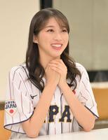 　選手の魅力を語るモーニング娘。’２３・牧野真莉愛（撮影・伊藤笙子）