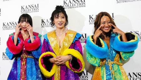 　「ＫＡＮＳＡＩ　ＣＯＬＬＥＣＴＩＯＮ　２０２３　Ｓ／Ｓ」に出演した（左から）岡田紗佳、熊田曜子、白波瀬海来＝４日