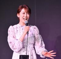 　イベントで爆笑問題の太田光にいじられ動揺する？ＴＢＳの良原安美アナウンサー（撮影・開出牧）