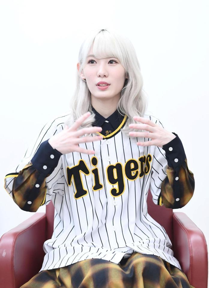 　阪神の魅力を語る小池美波（撮影・園田高夫）