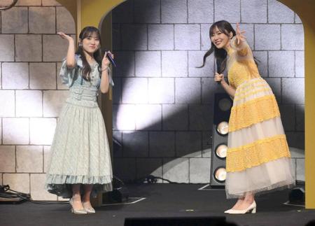 　卒業コンサートを行ったＨＫＴ４８・矢吹奈子（左）とゲスト出演した指原莉乃（撮影・堀内翔）