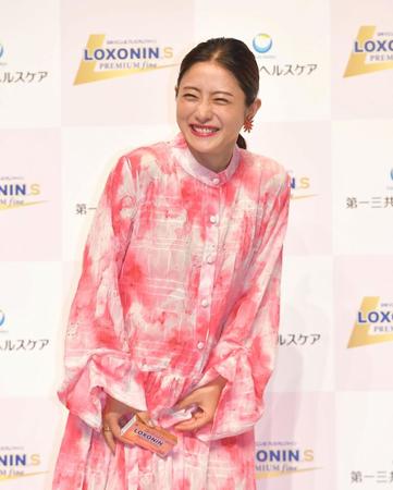 　新ＣＭ発表会に出席した石原さとみ（撮影・出月俊成）