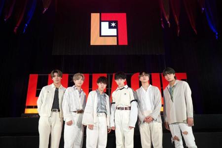 　初のファンクラブイベントを行ったＬＩＬ　ＬＥＡＧＵＥの（左から）岩城星那、山田晃大、百田隼麻、難波碧空、岡尾真虎、中村竜大