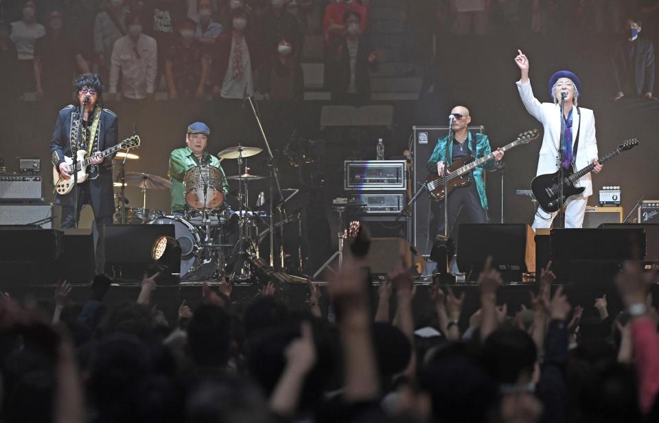 　２２年７カ月ぶりにライブを行ったＴｈｅ　Ｓｔｒｅｅｔ　Ｓｌｉｄｅｒｓ（撮影・棚橋慶太）