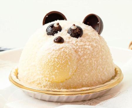 　藤井竜王の午後のおやつ「ホワイトチョコムースのケーキ（パンダ）」（日本将棋連盟提供） 