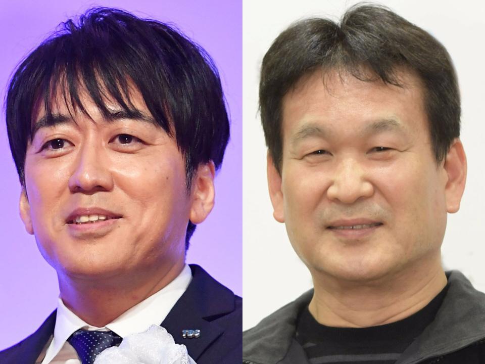 　安住紳一郎アナウンサー（左）と辛坊治郎氏