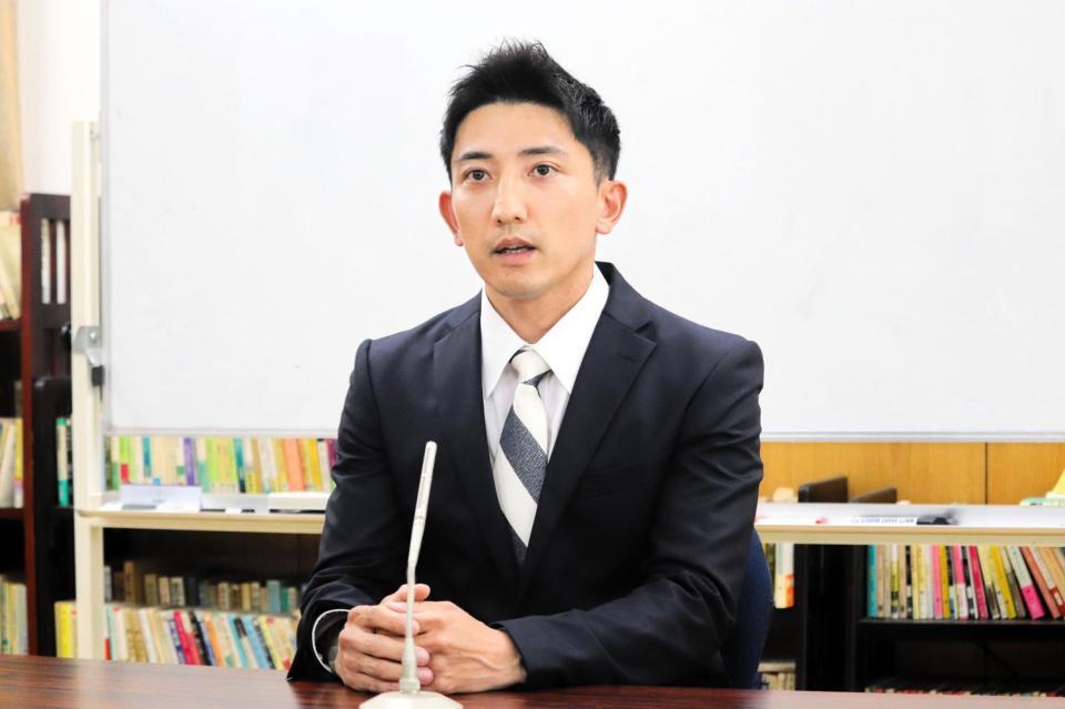 　千葉県八街市議選への出馬を表明した後藤祐樹氏