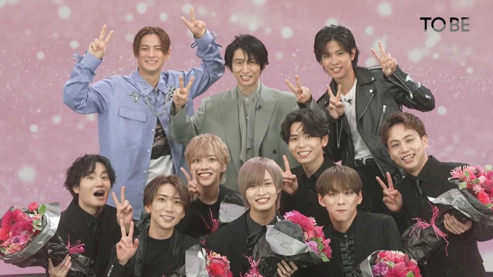 　（後列左から）平野紫耀、三宅健、神宮寺勇太と合流した「ＩＭＰ．」（「ＴＯＢＥ」公式ＹｏｕＴｕｂｅチャンネルから）