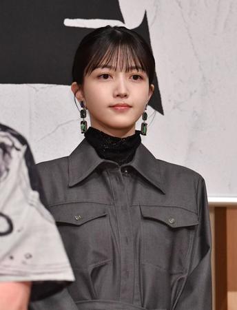 　いのうえ歌舞伎「天號星」の製作発表に登場した久保史緒里（撮影・佐々木彰尚）